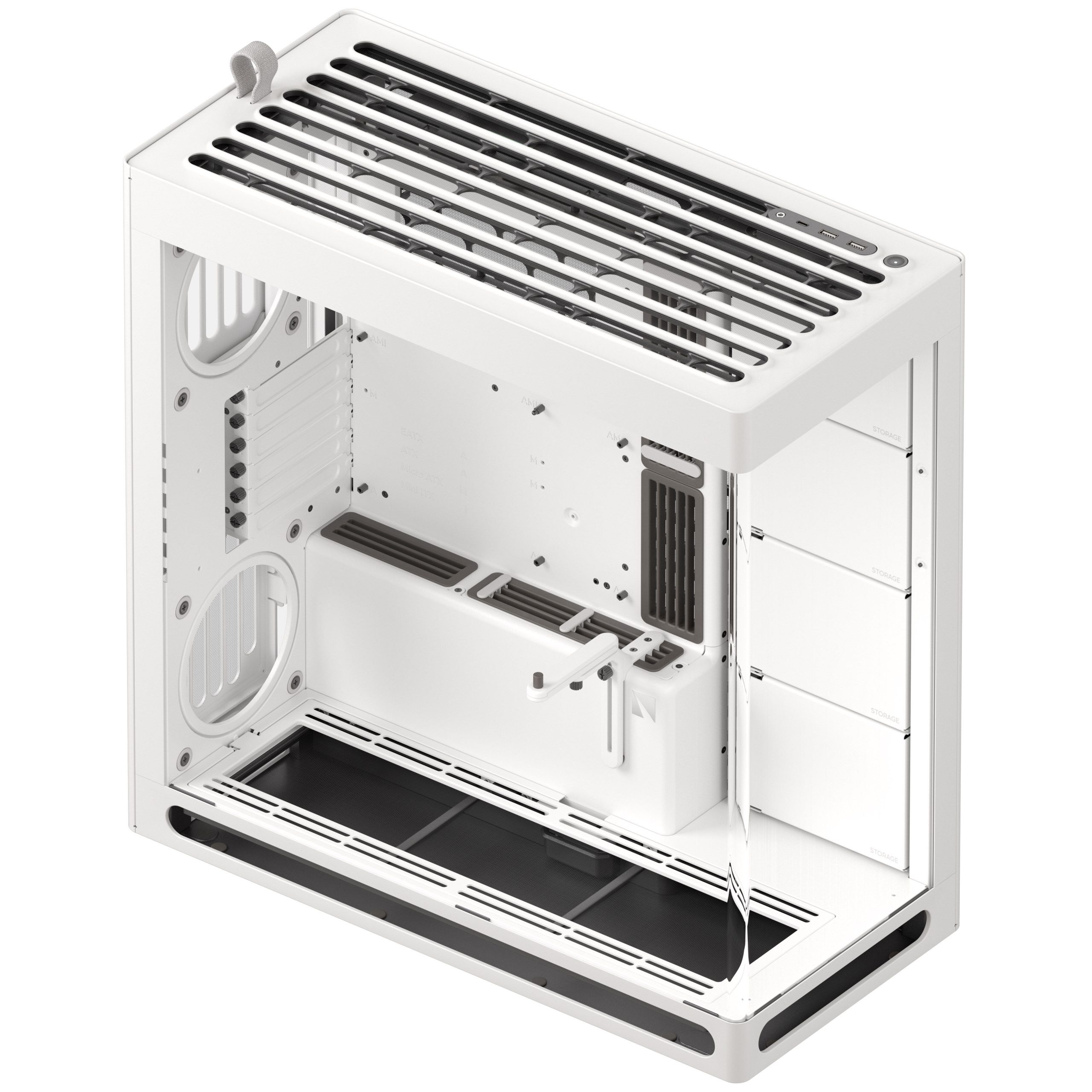 HAVN HS 420 PC Case, Midi-Tower, E-ATX, Tempered Glass - White - B-Grade