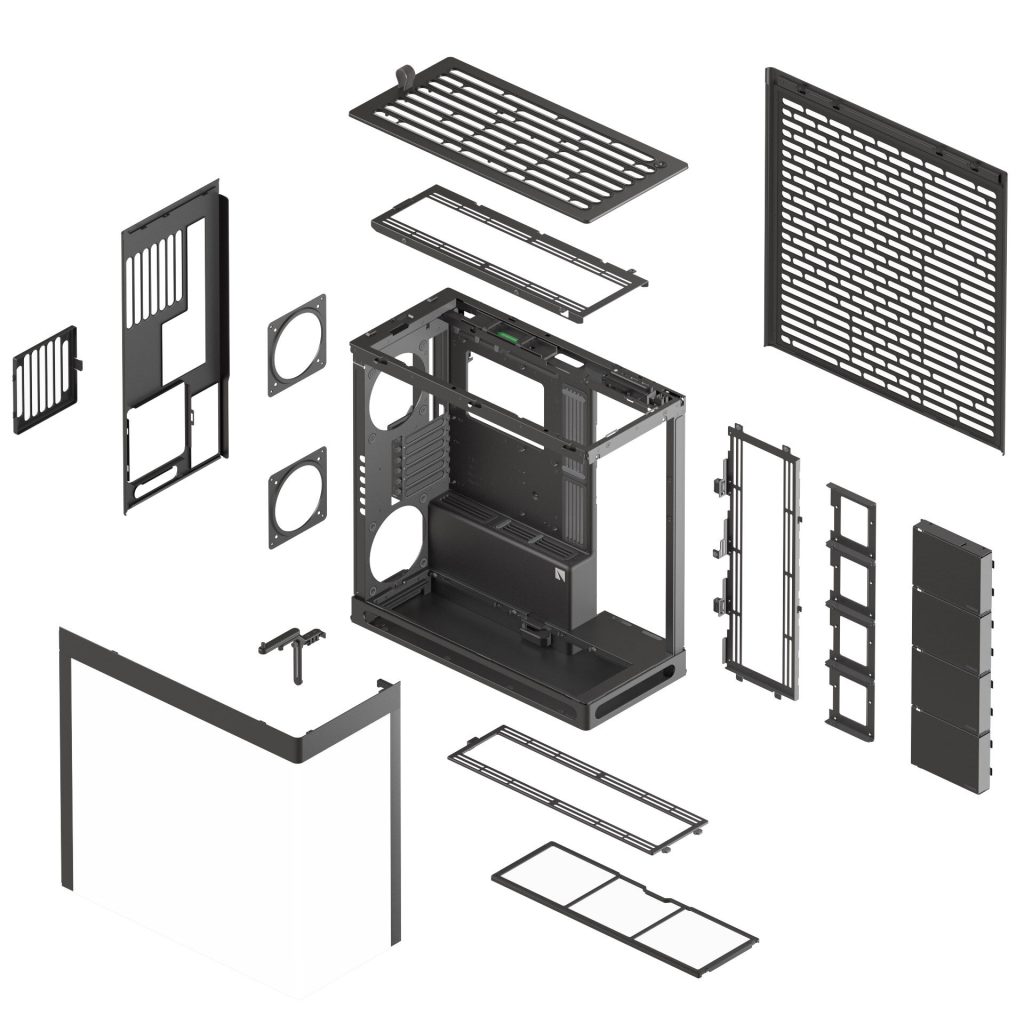 HAVN HS 420 PC Case, Midi-Tower, E-ATX, Tempered Glass - Black
