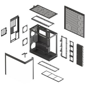 HAVN HS 420 PC Case, Midi-Tower, E-ATX, Tempered Glass - Black