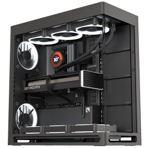 HAVN HS 420 PC Case, Midi-Tower, E-ATX, Tempered Glass - Black