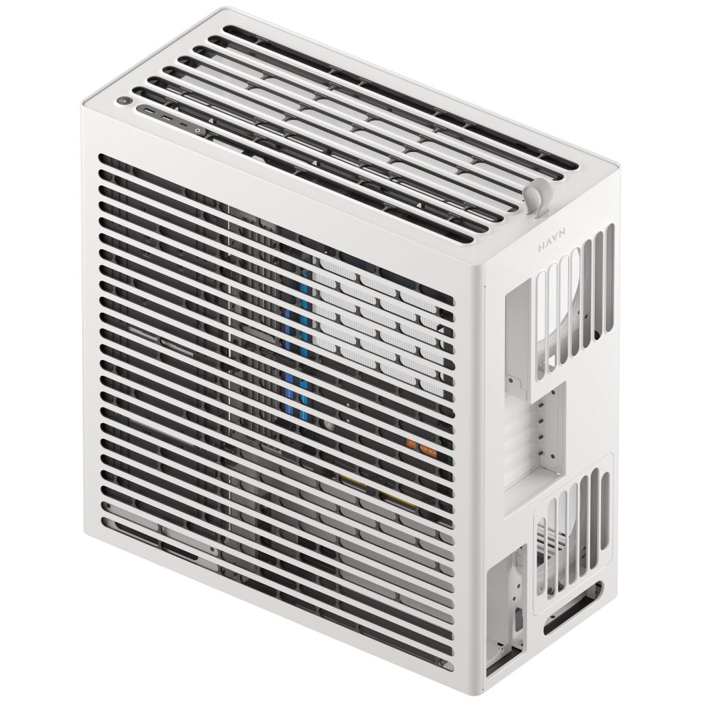 HAVN HS 420 VGPU PC Case, Midi-Tower, E-ATX, Tempered Glass, PCIe 5.0 Riser Cable - White : image 4