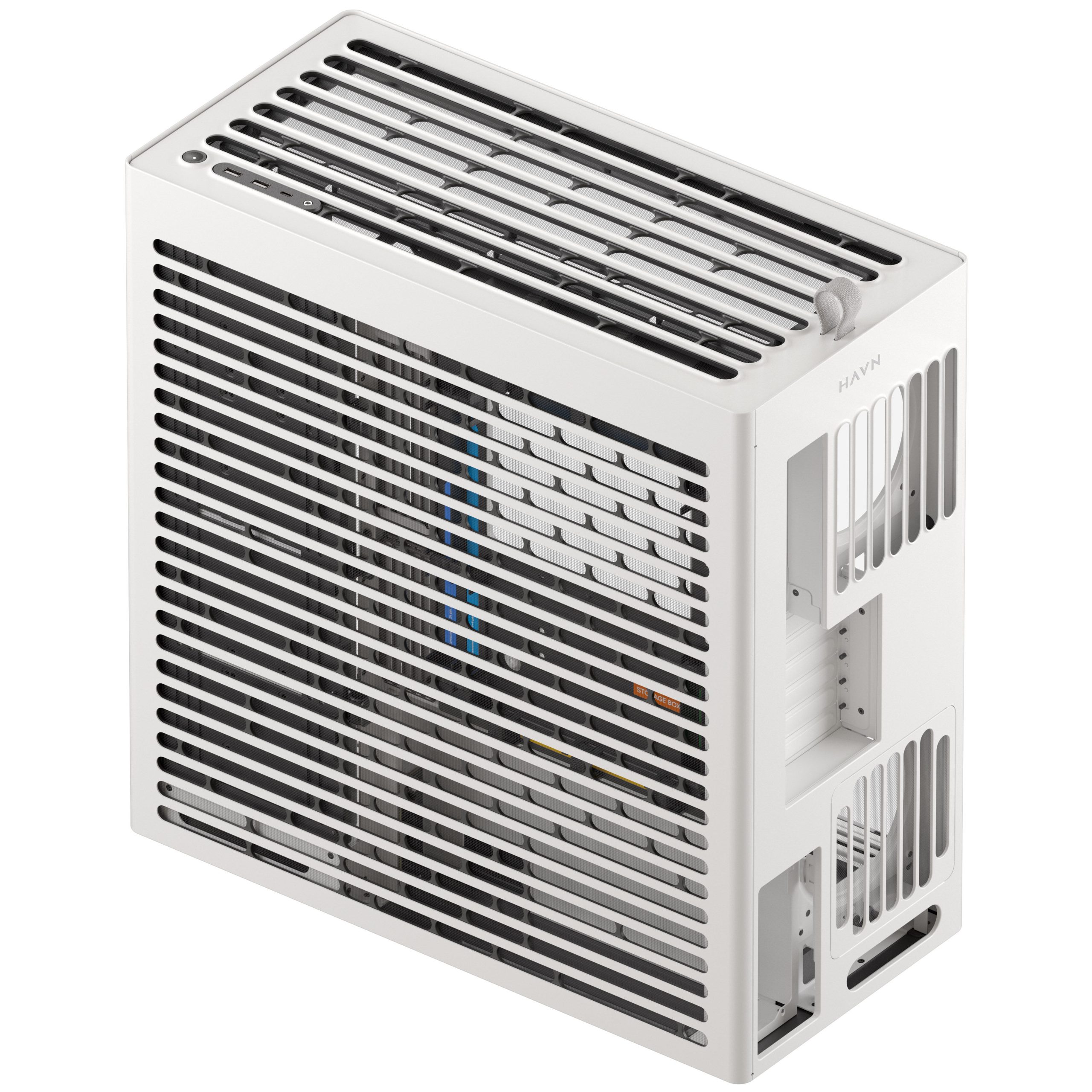 HAVN HS 420 VGPU PC Case, Midi-Tower, E-ATX, Tempered Glass, PCIe 5.0 Riser Cable - White : image 4
