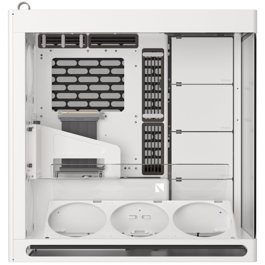 HAVN HS 420 VGPU PC Case, Midi-Tower, E-ATX, Tempered Glass, PCIe 5.0 Riser Cable - White : image 6