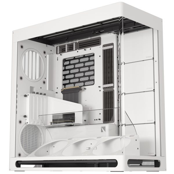 HAVN HS 420 VGPU PC Case, Midi-Tower, E-ATX, Tempered Glass, PCIe 5.0 Riser Cable – White