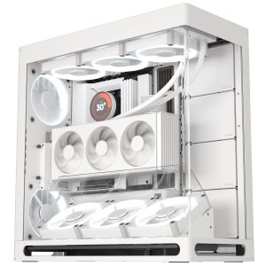 HAVN HS 420 VGPU PC Case, Midi-Tower, E-ATX, Tempered Glass, PCIe 5.0 Riser Cable - White : image 2