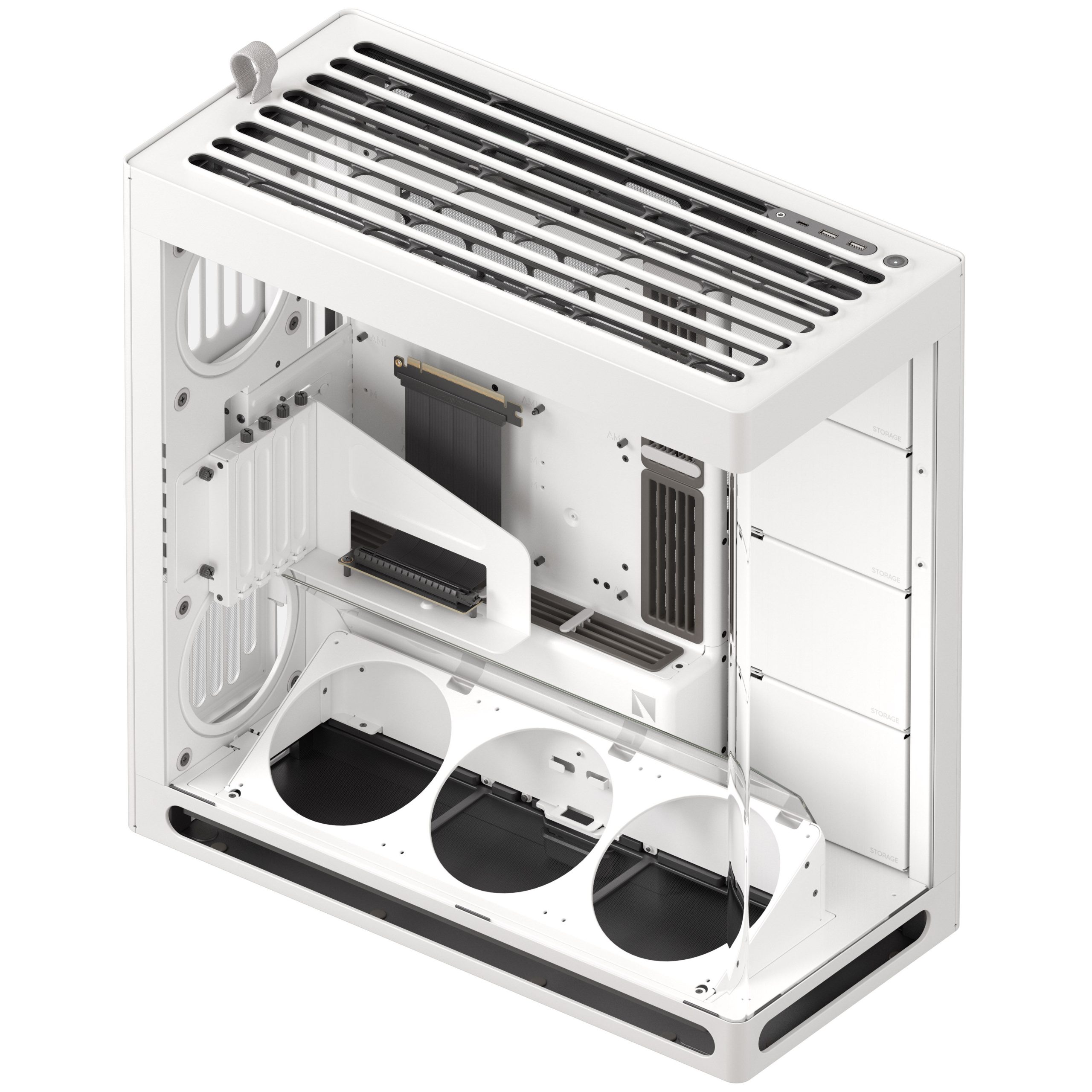 HAVN HS 420 VGPU PC Case, Midi-Tower, E-ATX, Tempered Glass, PCIe 5.0 Riser Cable - White : image 5