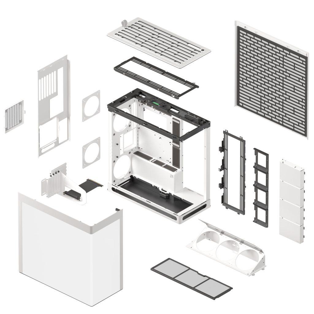 HAVN HS 420 VGPU PC Case, Midi-Tower, E-ATX, Tempered Glass, PCIe 5.0 Riser Cable - White : image 10