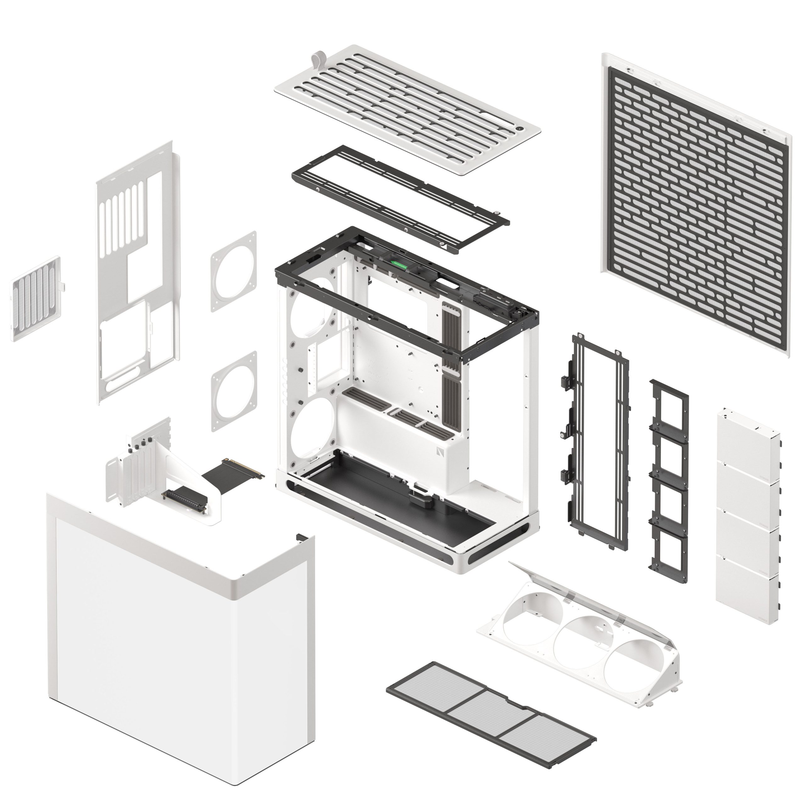 HAVN HS 420 VGPU PC Case, Midi-Tower, E-ATX, Tempered Glass, PCIe 5.0 Riser Cable - White : image 10