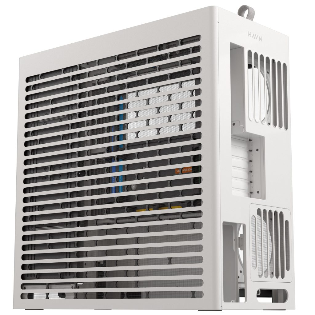 HAVN HS 420 VGPU PC Case, Midi-Tower, E-ATX, Tempered Glass, PCIe 5.0 Riser Cable - White : image 3