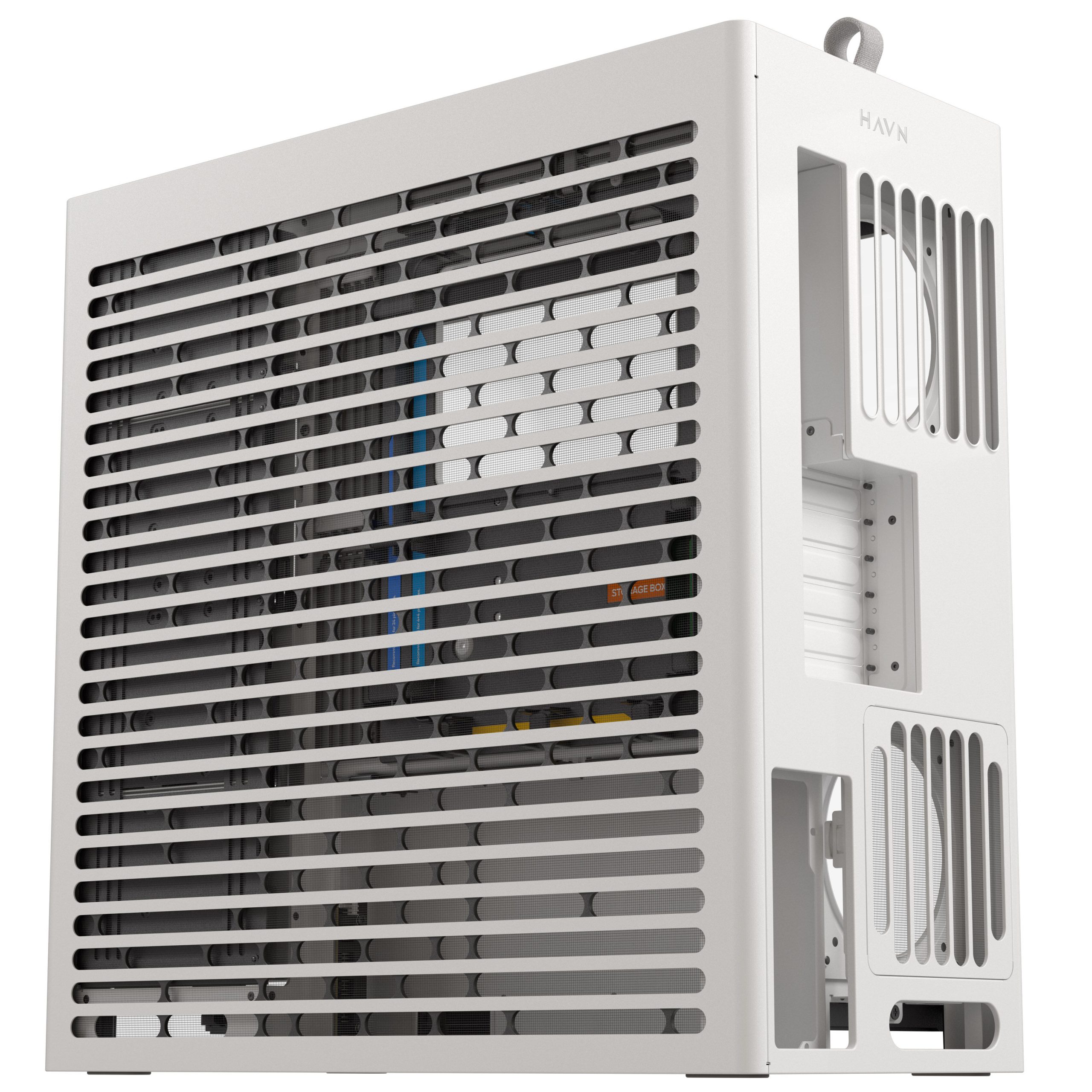 HAVN HS 420 VGPU PC Case, Midi-Tower, E-ATX, Tempered Glass, PCIe 5.0 Riser Cable - White : image 3