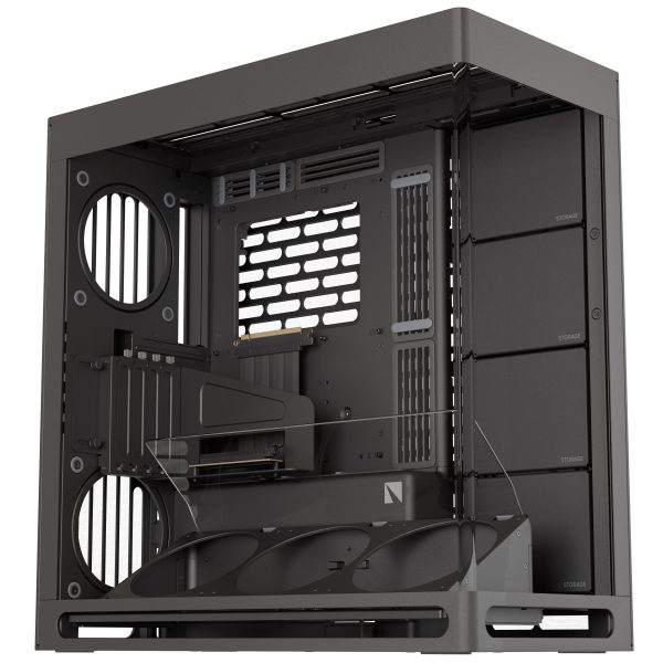HAVN HS 420 VGPU PC Case, Midi-Tower, E-ATX, Tempered Glass, PCIe 5.0 Riser Cable – Black