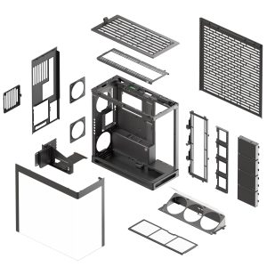 HAVN HS 420 VGPU PC Case, Midi-Tower, E-ATX, Tempered Glass, PCIe 5.0 Riser Cable - Black