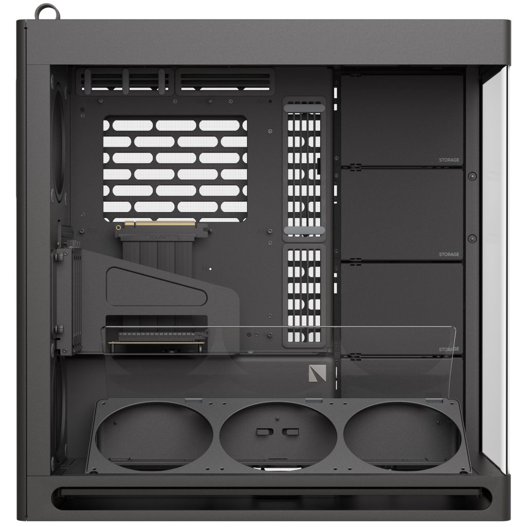 HAVN HS 420 VGPU PC Case, Midi-Tower, E-ATX, Tempered Glass, PCIe 5.0 Riser Cable - Black