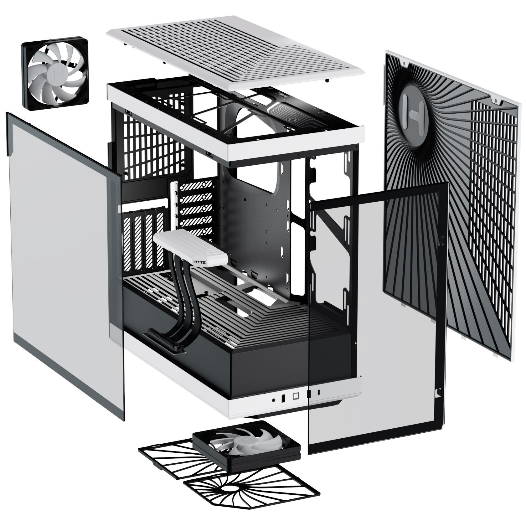 Hyte Y40 Midi Tower, tempered glass - black/white