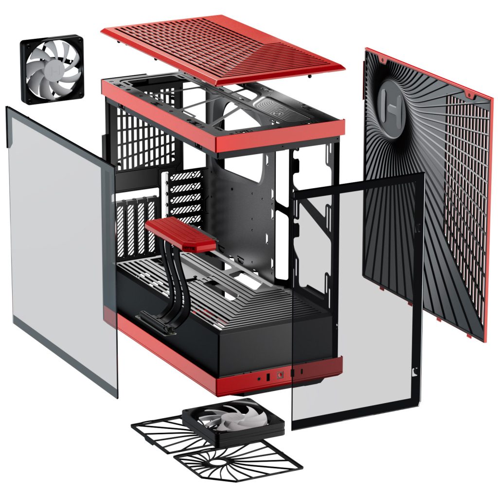 Hyte Y40 Midi Tower, tempered glass - black/red : image 7