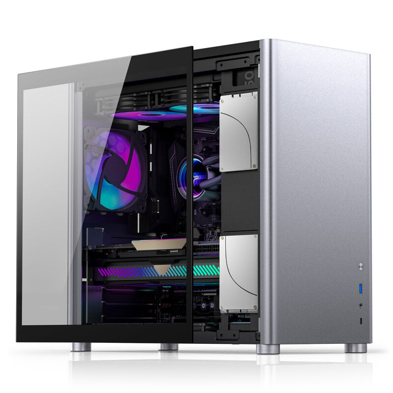 Jonsbo D40 ATX case, tempered glass - silver