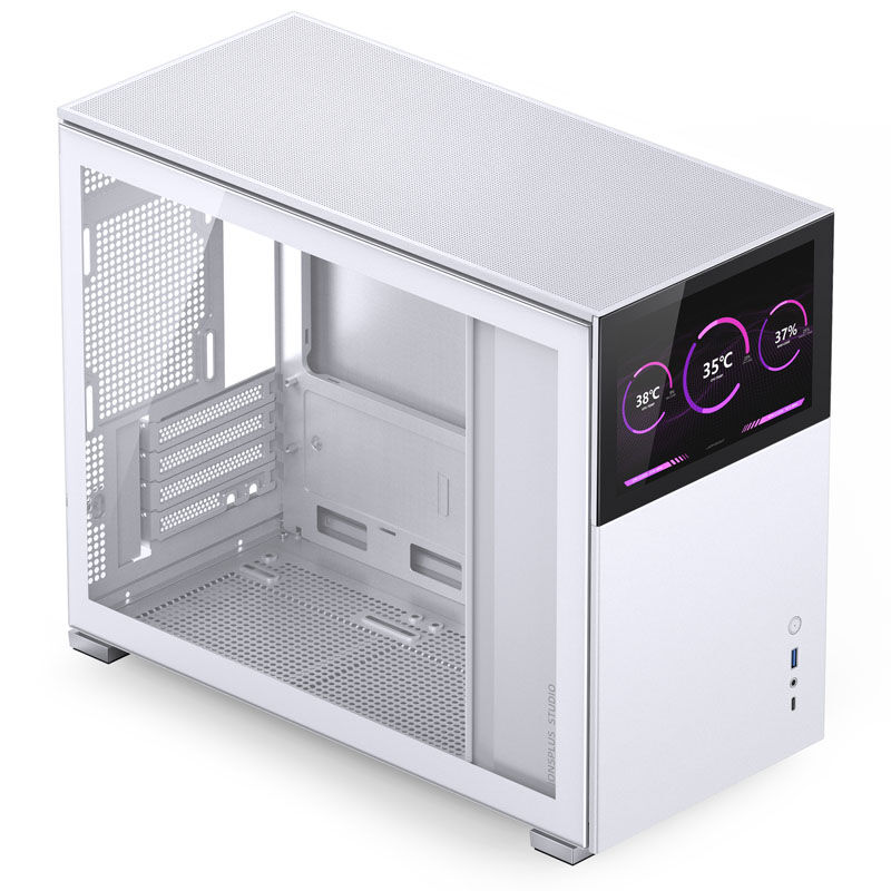 Jonsbo D31 Screen Micro-ATX case, tempered glass - white : image 2