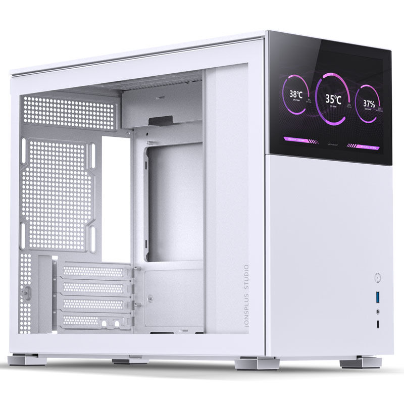 Jonsbo D31 Screen Micro-ATX case, tempered glass - white : image 1