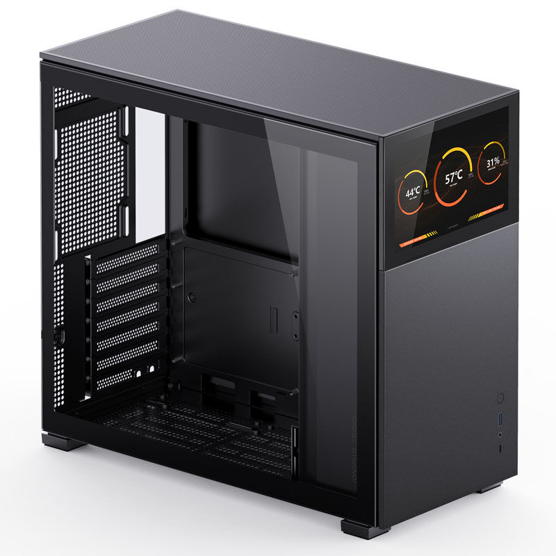 Jonsbo D41 Screen ATX case, tempered glass - black - B-Grade