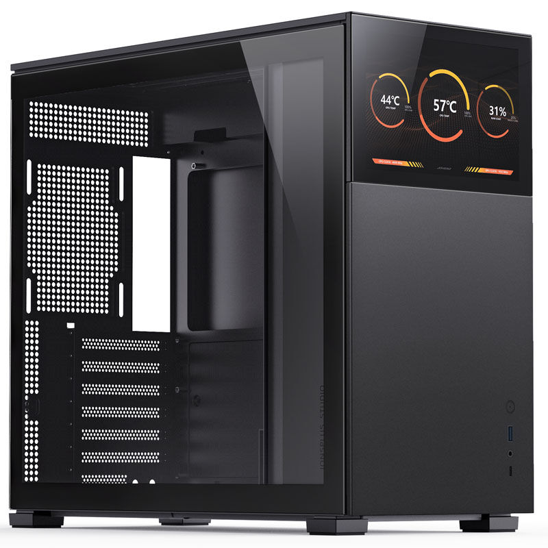 Jonsbo D41 Screen ATX case, tempered glass - black - B-Grade