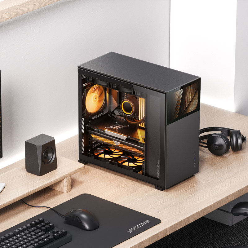Jonsbo D41 Screen ATX case, tempered glass - black - B-Grade