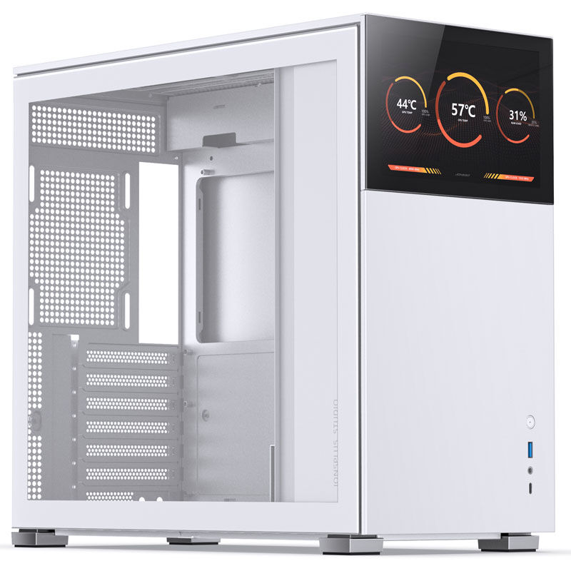 Jonsbo D41 Screen ATX case, tempered glass - white : image 1