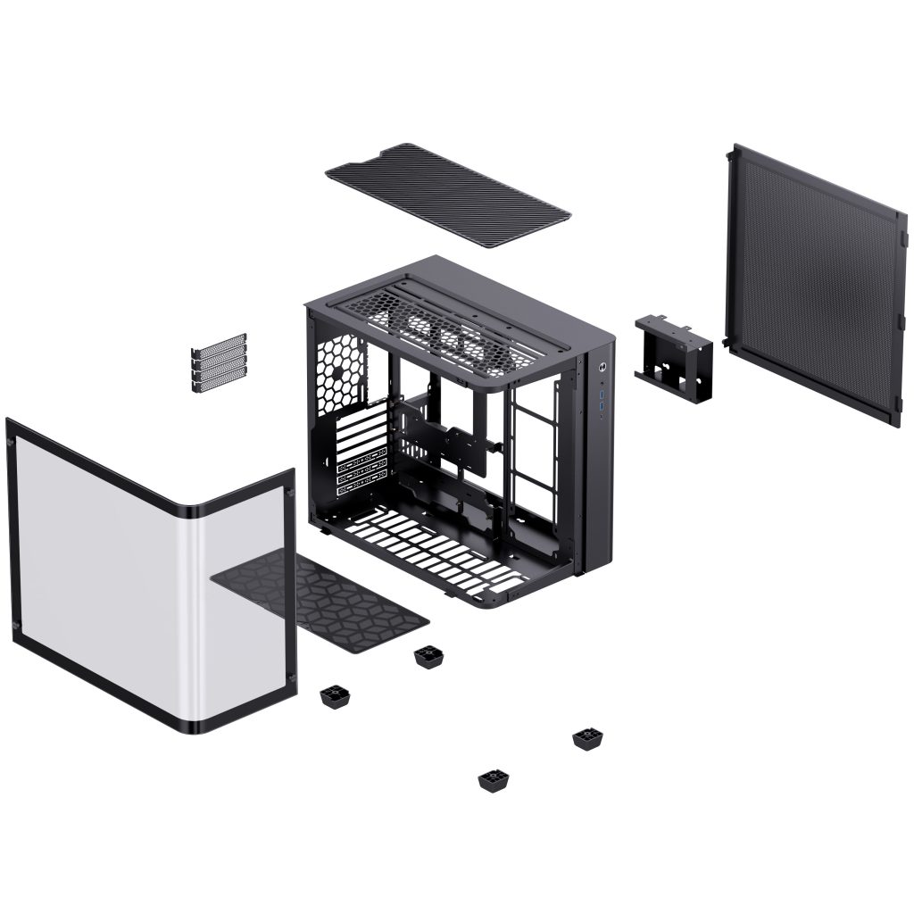 Jonsbo TK-3 Case, Midi-Tower, ATX, Tempered Glass - black