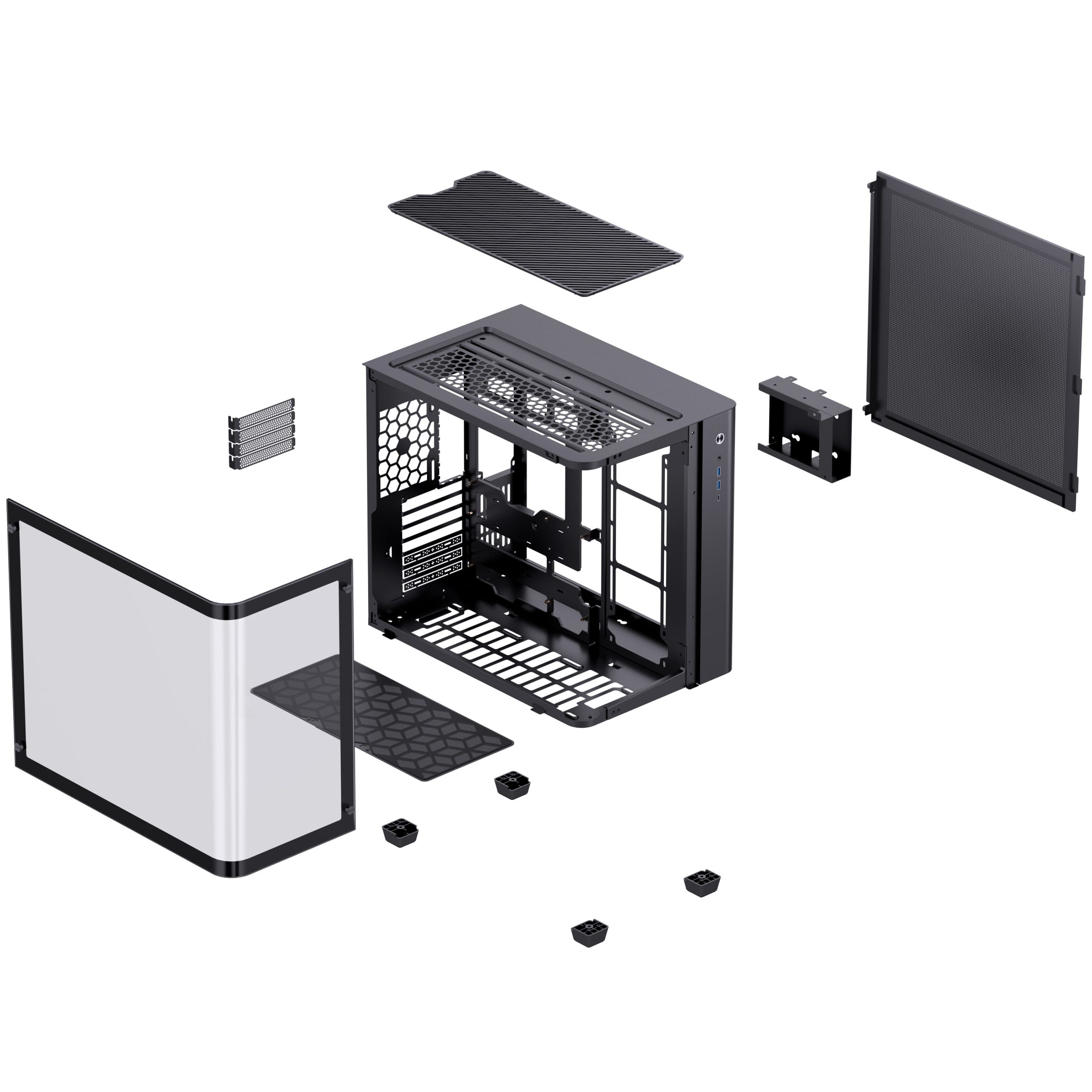 Jonsbo TK-3 Case, Midi-Tower, ATX, Tempered Glass - black