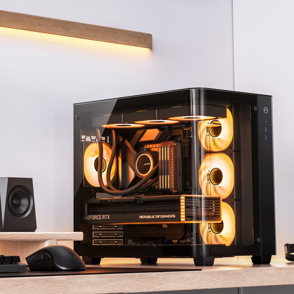 Jonsbo TK-3 Case, Midi-Tower, ATX, Tempered Glass - black