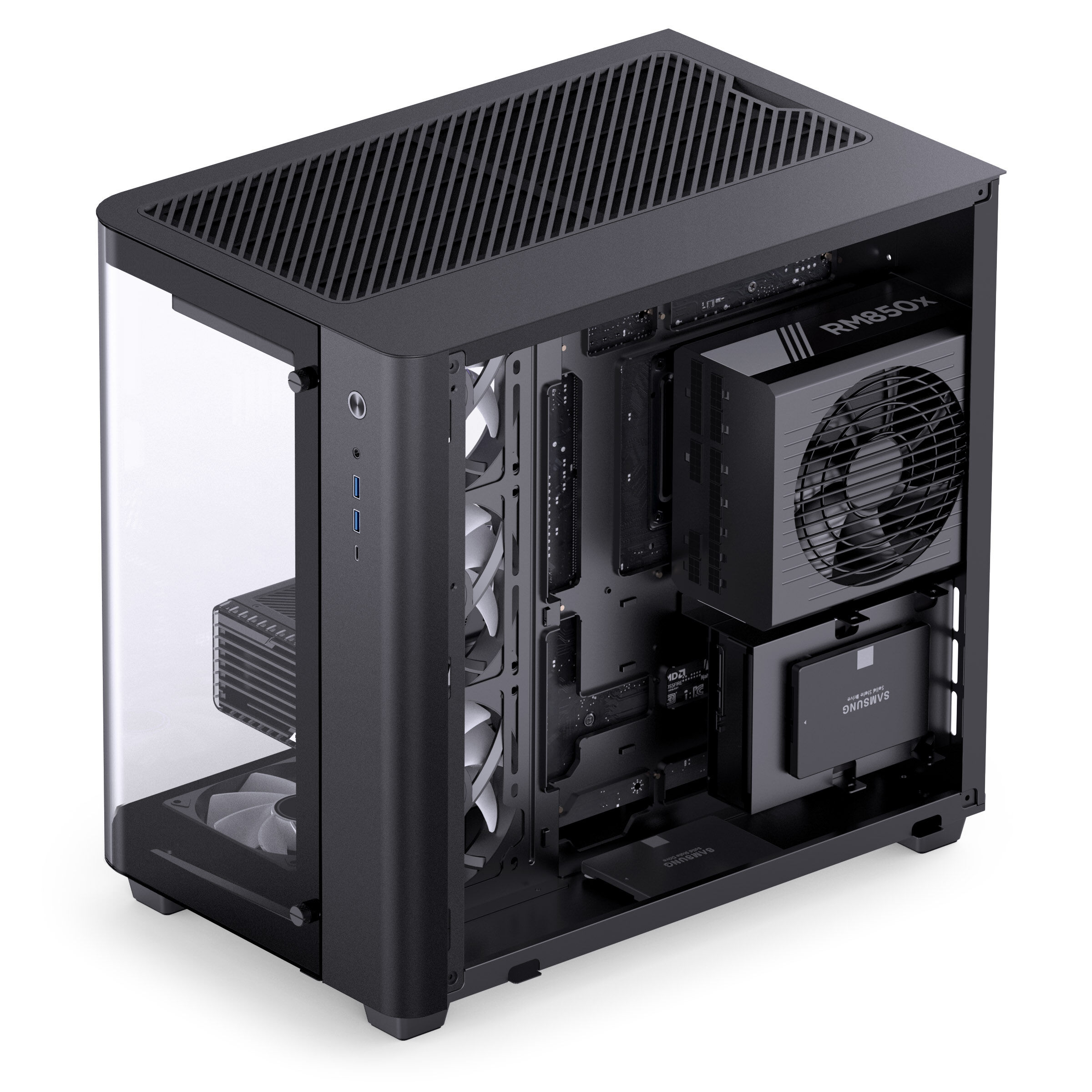Jonsbo TK-3 Case, Midi-Tower, ATX, Tempered Glass - black