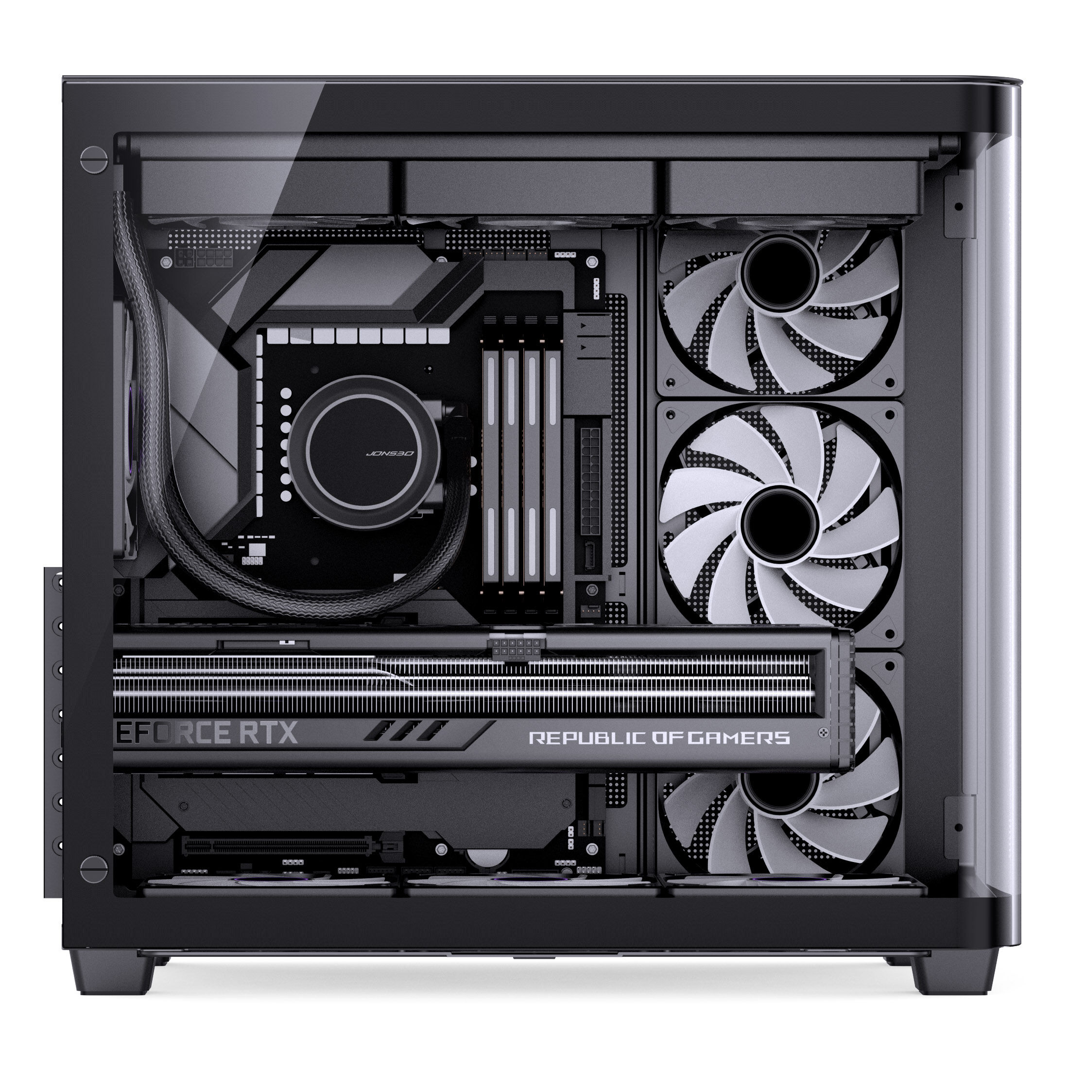 Jonsbo TK-3 Case, Midi-Tower, ATX, Tempered Glass - black