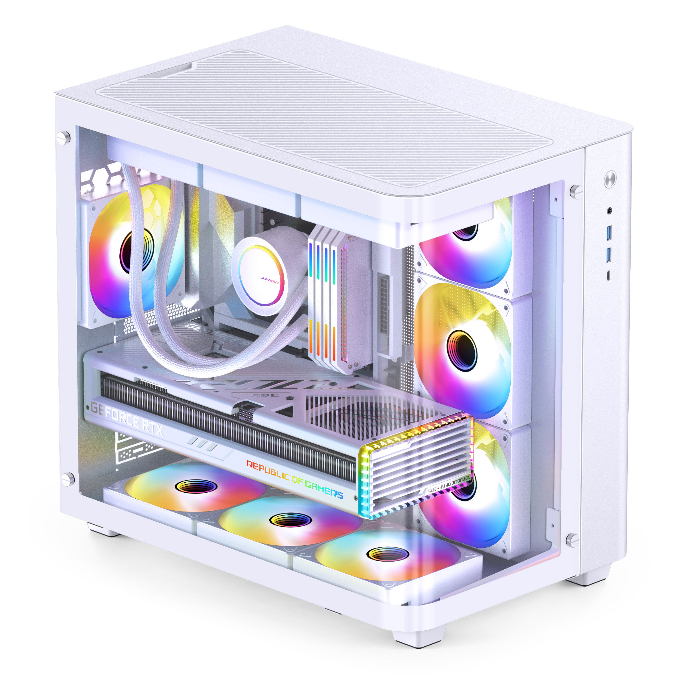 Jonsbo TK-3 Case, Midi-Tower, ATX, Tempered Glass - white : image 5