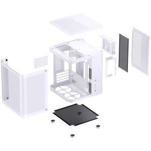 Jonsbo TK-1 2.0 Micro-ATX Case, Tempered Glass - white
