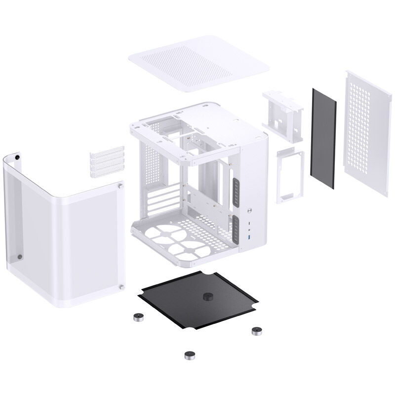 Jonsbo TK-1 2.0 Micro-ATX Case, Tempered Glass - white
