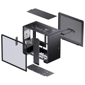 Jonsbo U4 Mini Micro-ATX Case, Tempered Glass - Black