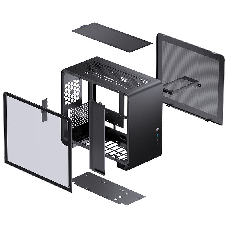 Jonsbo U4 Mini Micro-ATX Case, Tempered Glass - Black