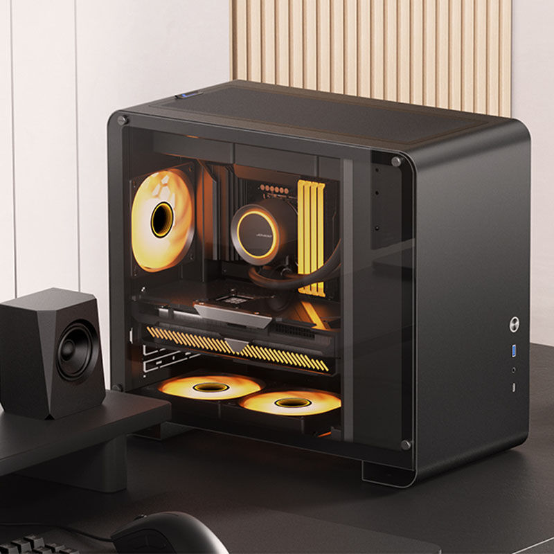 Jonsbo U4 Mini Micro-ATX Case, Tempered Glass - Black