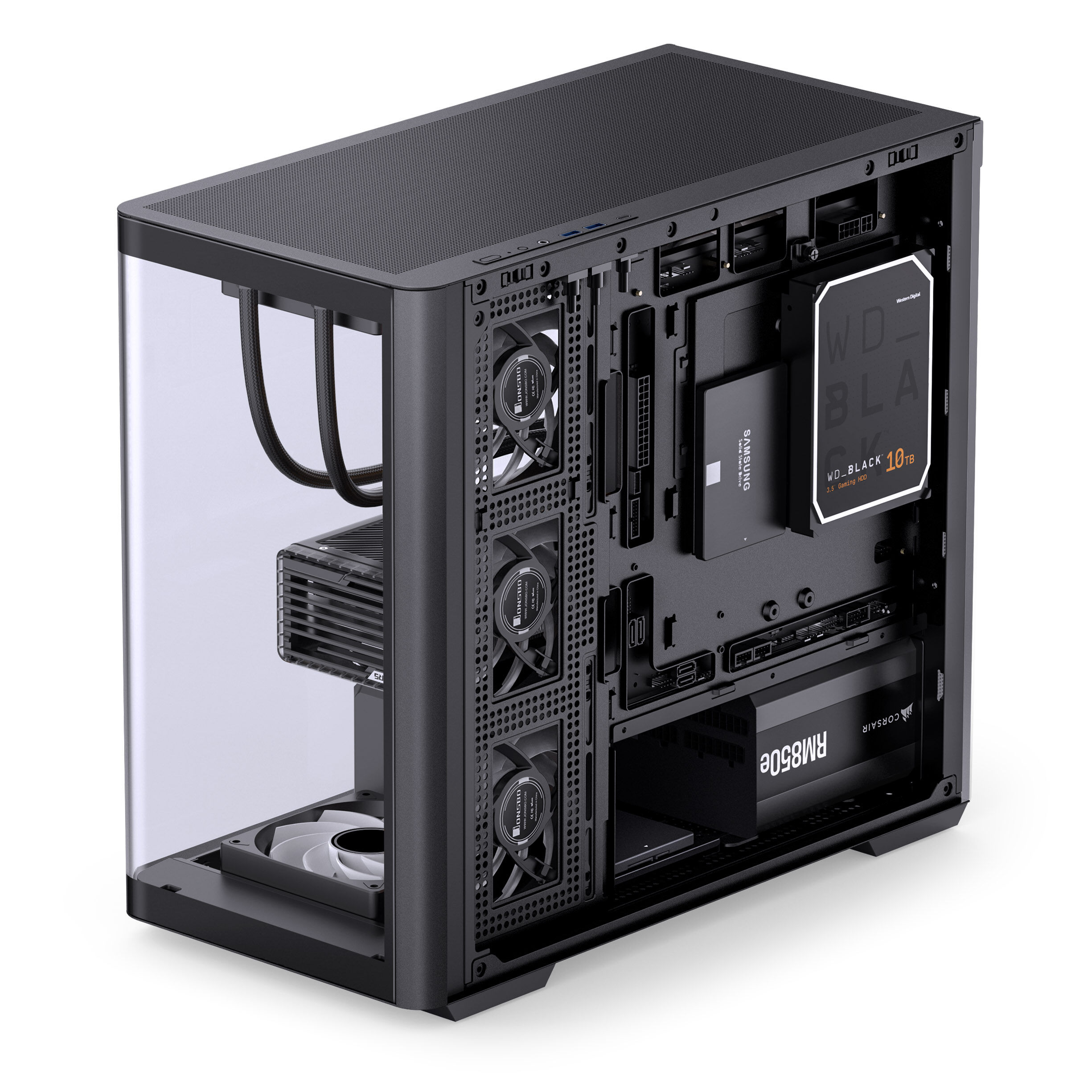 Jonsbo D300 Midi Tower, 270 degrees, tempered glass - black : image 4