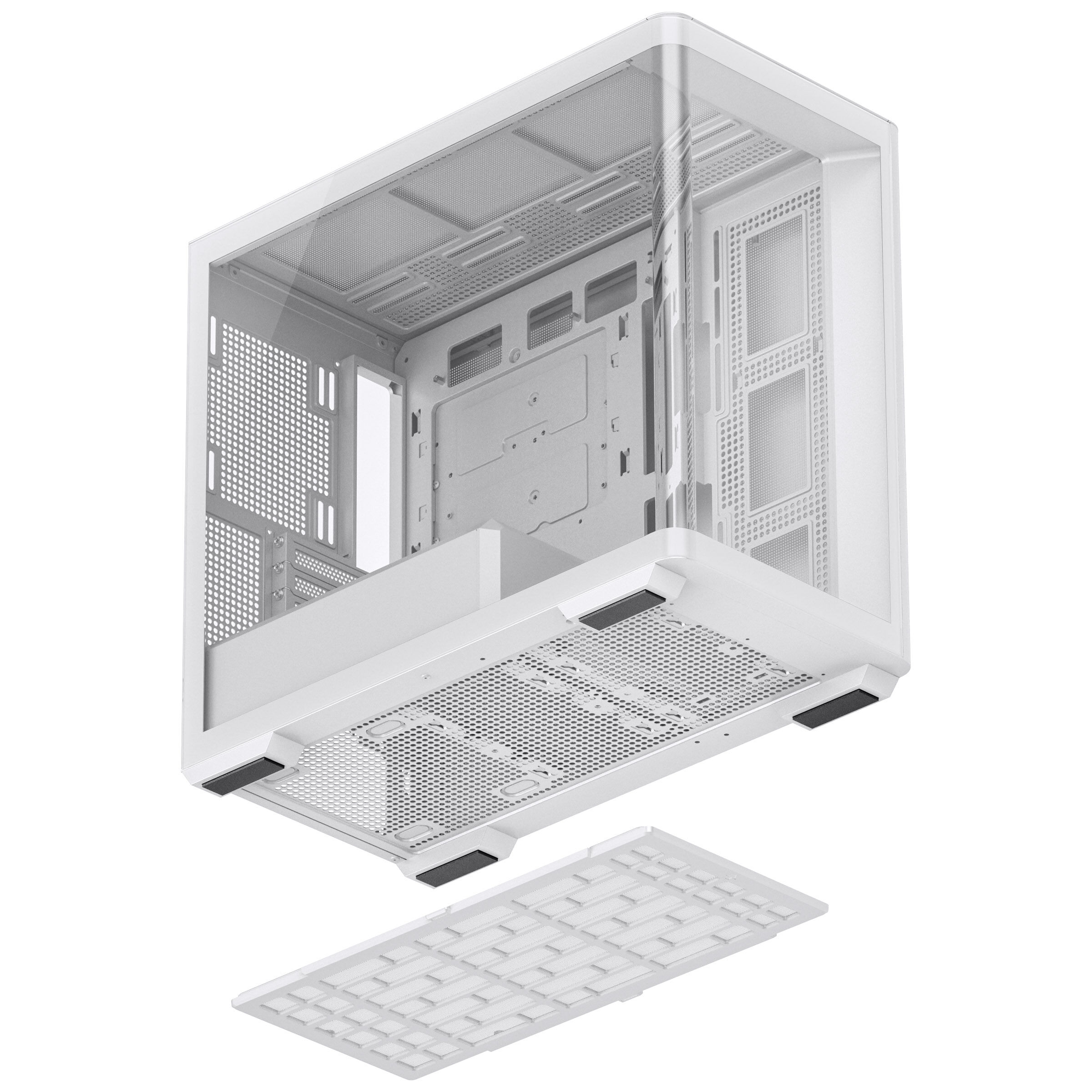 Jonsbo D300 Midi-Tower, 270 degrees, Tempered Glass - white