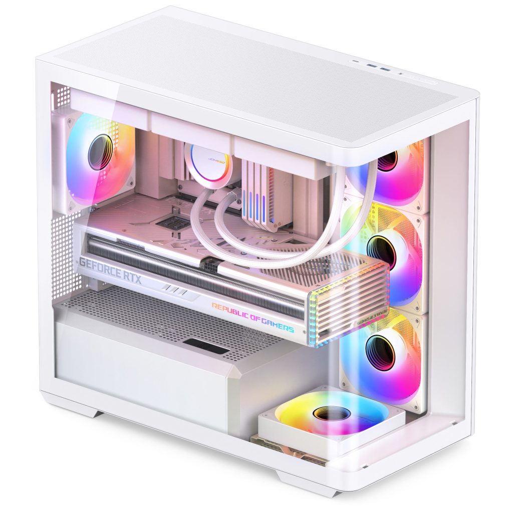 Jonsbo D300 Midi-Tower, 270 degrees, Tempered Glass - white