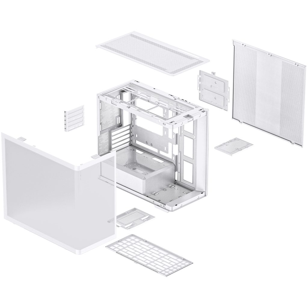 Jonsbo D300 Midi-Tower, 270 degrees, Tempered Glass - white
