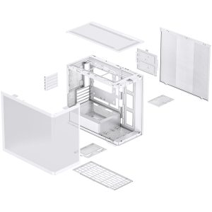Jonsbo D300 Midi-Tower, 270 degrees, Tempered Glass - white