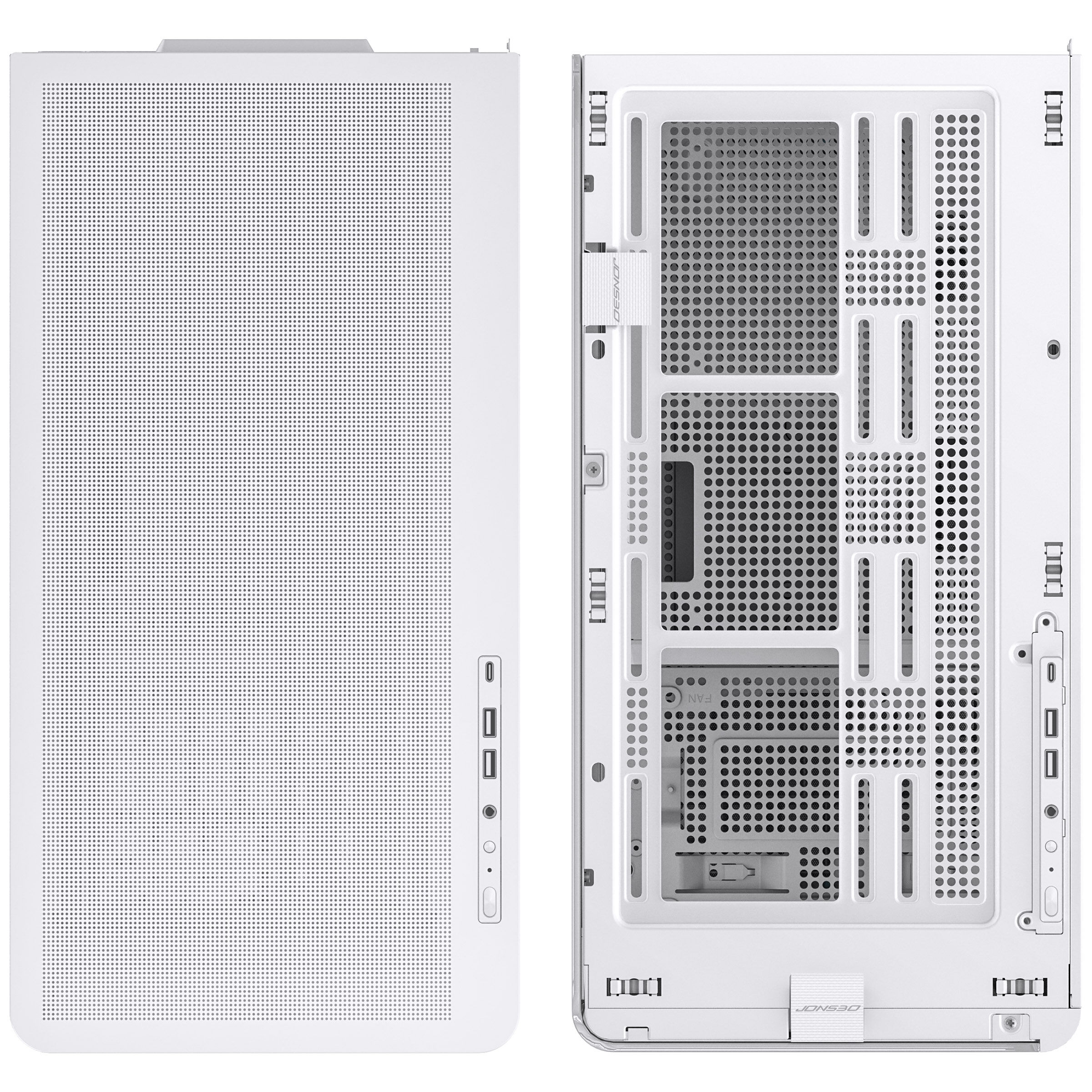 Jonsbo D300 Midi-Tower, 270 degrees, Tempered Glass - white
