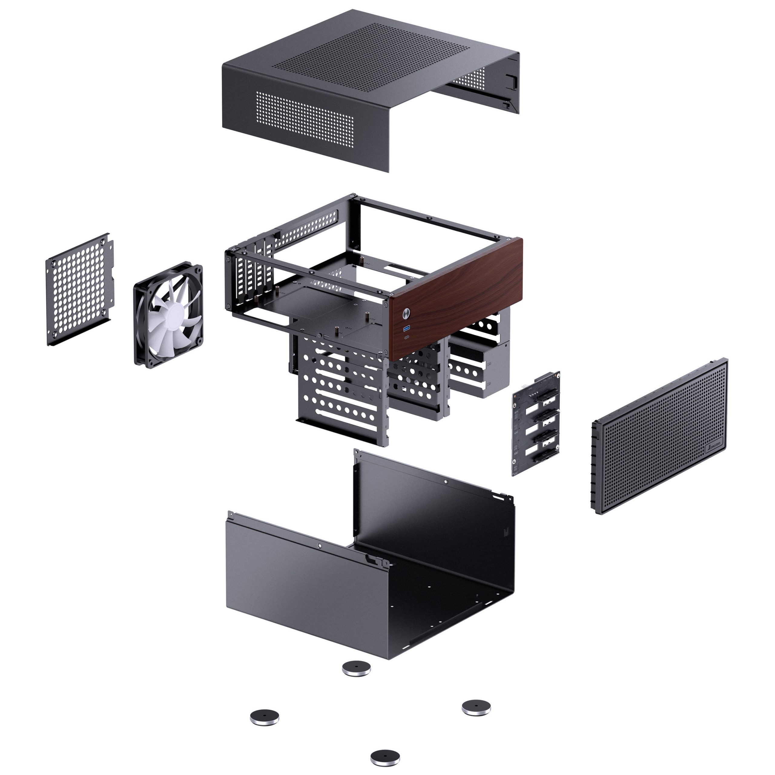 Jonsbo N4 NAS case, Micro-ATX - black
