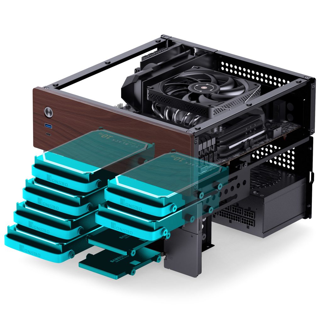 Jonsbo N4 NAS case, Micro-ATX - black - Watercooling UK