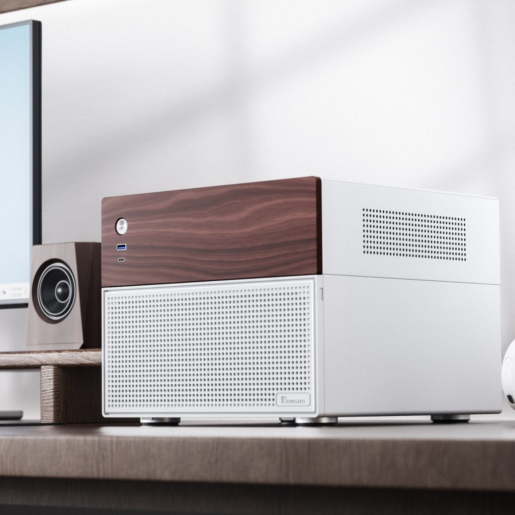 Jonsbo N4 NAS case, Micro-ATX - white - B-Grade