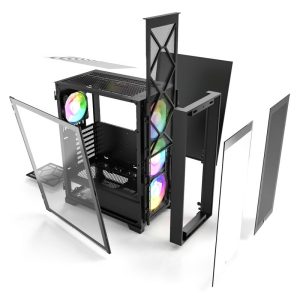 Montech AIR 1000 Premium, Midi-Tower, Tempered Glass, - black