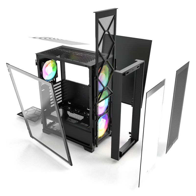 Montech AIR 1000 Premium, Midi-Tower, Tempered Glass, - black