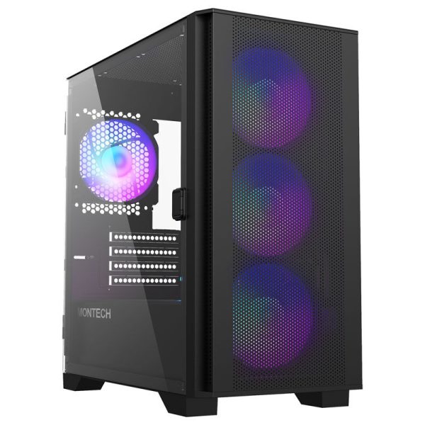 Montech AIR 100 ARGB, Micro-ATX, Tempered Glass – black