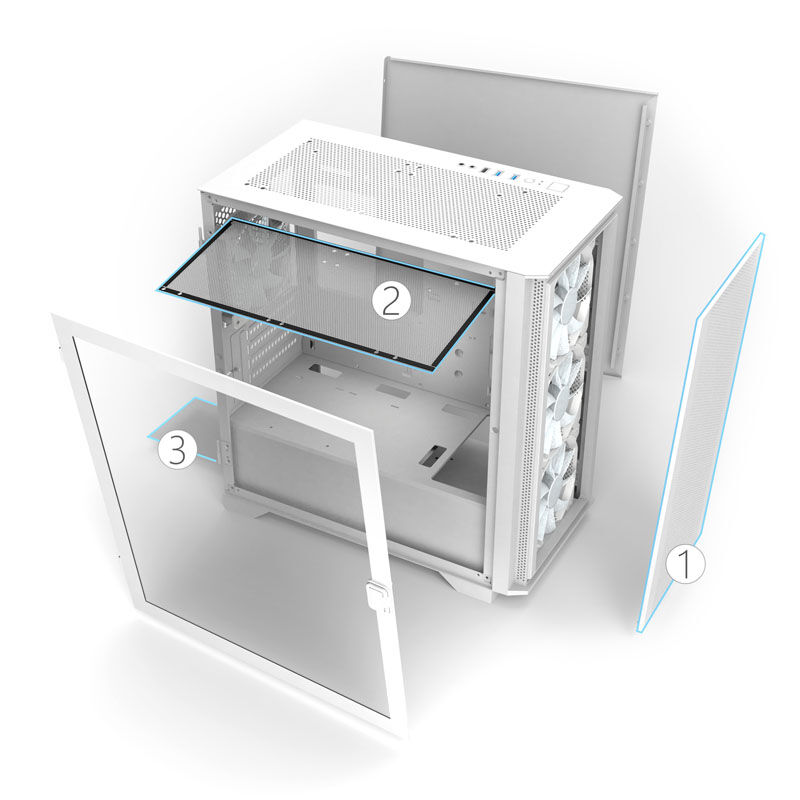 Montech AIR 100 ARGB, Micro-ATX, Tempered Glass - white